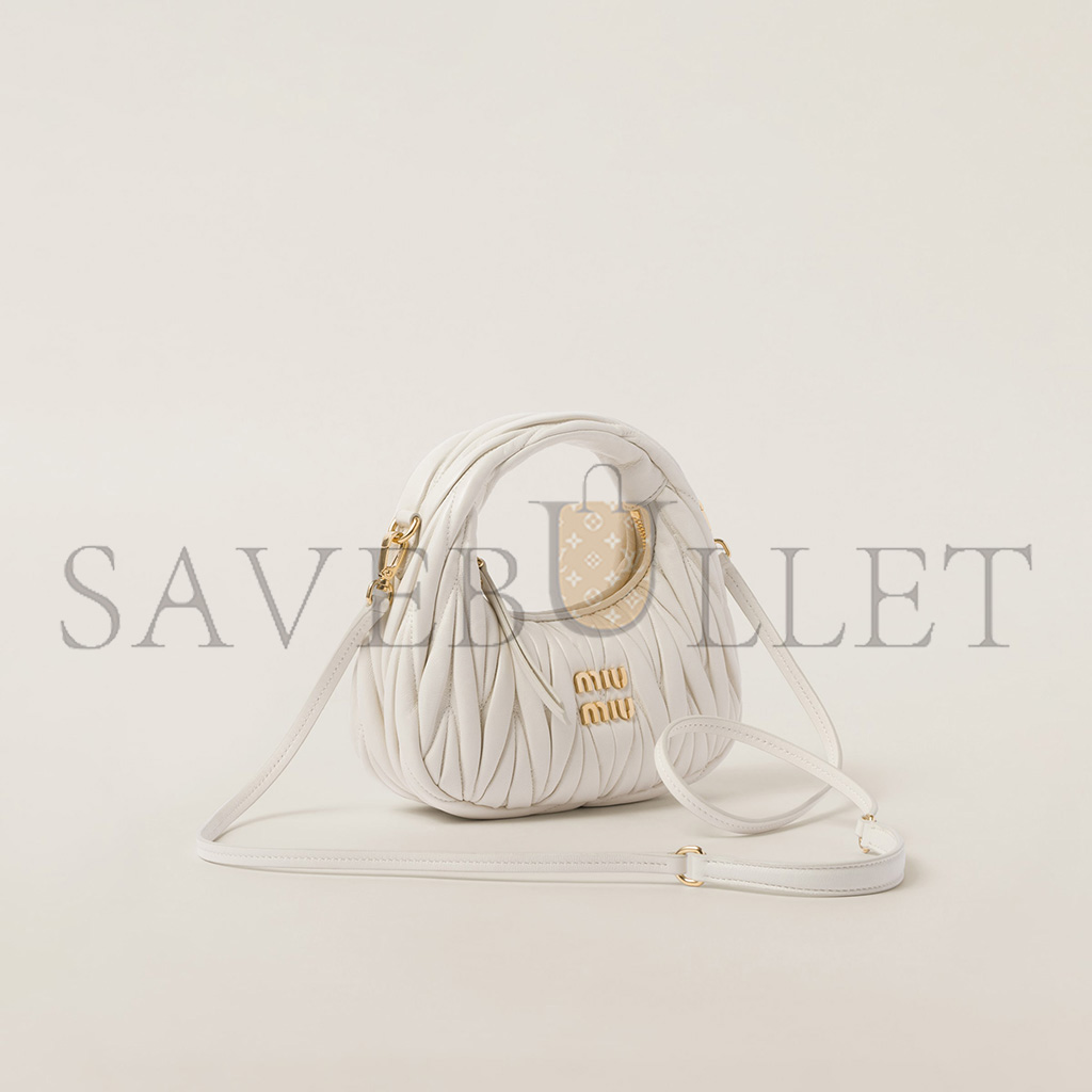 MIU MIU WANDER MATELASSÉ NAPPA LEATHER HOBO MINI-BAG 5BP078 (17.5*14*5.5cm) MIU MIU WANDER MATELASSÉ NAPPA LEATHER HOBO MINI-BAG 5BP078 (17.5*14*5.5cm)